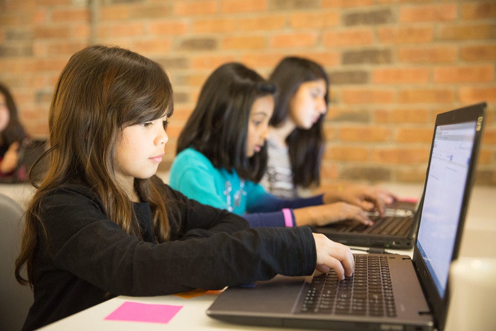 students using laptop